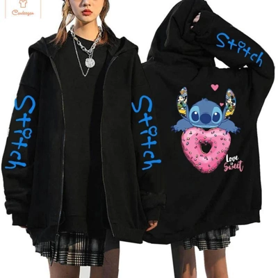 Disney Stitch Zip Up Hoodie for Women