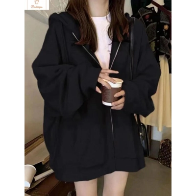 Womens Casual Zipper Hooded Sweatshirt Jacket