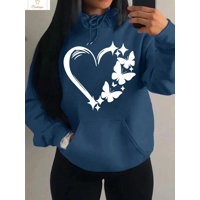 Love and Butterfly Pattern Hip Hop Hoodie