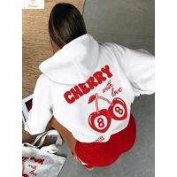 Cherry 88 Art Letter Print Women Hoodie