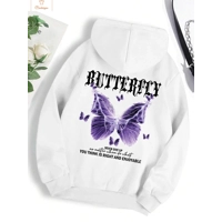 Beautiful Purple Butterfly Casual Hoodie