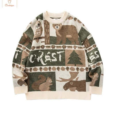 Cartoon Shark Print Oversized Sweater Cartoon Shark Print Oversized Sweater