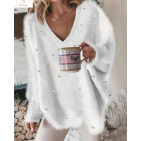 Cardeegan Ribbed Knitted Loose Sweater