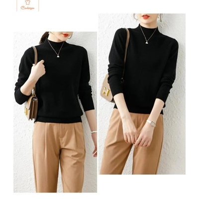 Chic Turtleneck Slim Knit Winter Sweater
