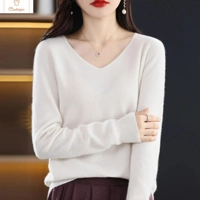 Merino Wool Cashmere V Neck Sweater