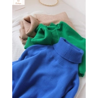 Cozy White Oversized Knit Turtleneck Sweater