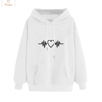 Cardeegan Y2K Heartbeat Print Womens Hoodie