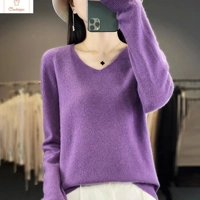 Womens Merino Wool V-Neck Sweater