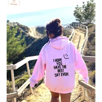 Happy Face Casual Oversize Hoodie for Women