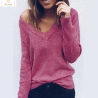 Stylish V Neck Loose Knit Sweater