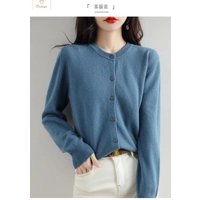 Cashmere Womens O-Neck Cardigan Sweater