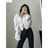 Slim Crop Zip Up Hooded Sweatshirt Women