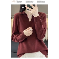 Casual Womens V-neck Woolen Sweater