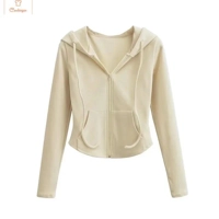 Spicy Girl Hooded Cropped Cardigan Sweatshirt