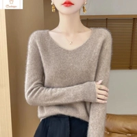 Merino Wool V-Neck Pullover Sweater