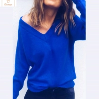 Stylish V Neck Loose Knit Sweater