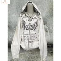Vintage Grunge Zipper Hoodie Coat