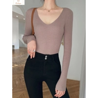 Spring Autumn V Neck Women Sweater