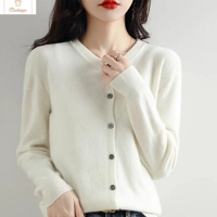 Cashmere Womens O-Neck Cardigan Sweater