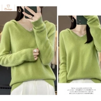 Merino Wool V-Neck Hoodie Sweater