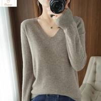 Cashmere V-neck Lace Pullover Sweater