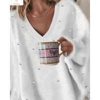 Cardeegan Ribbed Knitted Loose Sweater