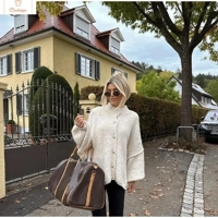 Womens Loose Fit Casual Cardigan Sweater