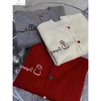 Fashionable Cashmere Snowman Embroidered Cardigan