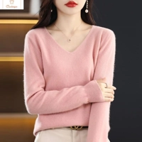 Merino Wool Cashmere V Neck Sweater