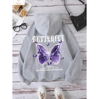 Beautiful Purple Butterfly Casual Hoodie