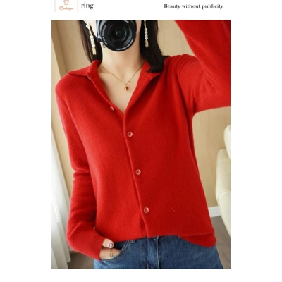 Spring Autumn Cashmere Womens Cardigan