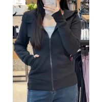 Casual Slim Fit Black Hoodie Jacket