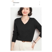 Cashmere V-neck Pullover Sweater for Women