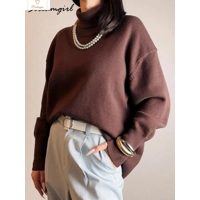 Cardeegan Womens Burgundy Turtleneck Sweater