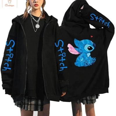 Y2k Lilo Stitch Zip Hoodie Coat