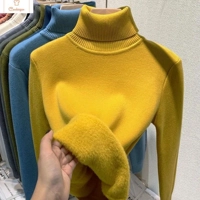 Womens Velvet Lined Turtleneck Sweater