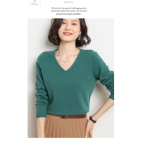 Cashmere V-neck Pullover Sweater for Women