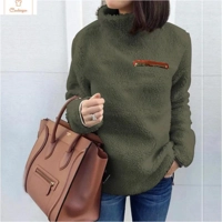 Soft Zippered Turtleneck Womens Sweater