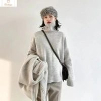 Loose Turtleneck Knit Sweater for Women