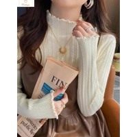 Cardeegan Womens Ruched Turtleneck Knitted Sweater