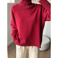 Cardeegan Womens Burgundy Turtleneck Sweater