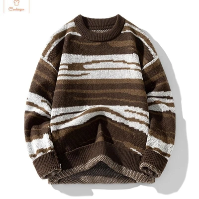 Retro Striped Knit Pullover Sweater