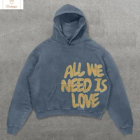 Retro Y2K Letter Print Hoodie