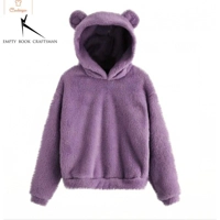 Cute Plush Rabbit Ear Hoodie for Women