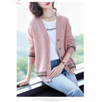 Womens Knitted V-Neck Cardigan Sweater