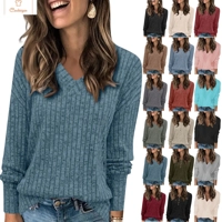 Casual V-Neck Long Sleeve Sweatshirt