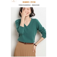 Cashmere V-neck Pullover Sweater for Women