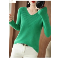 Women’s V-Neck Cashmere Blend Knit Sweater