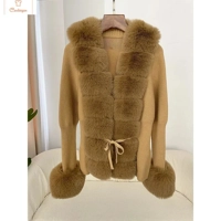 Luxury Womens Patchwork Fur Cardigan