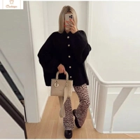 Womens Loose Fit Casual Cardigan Sweater